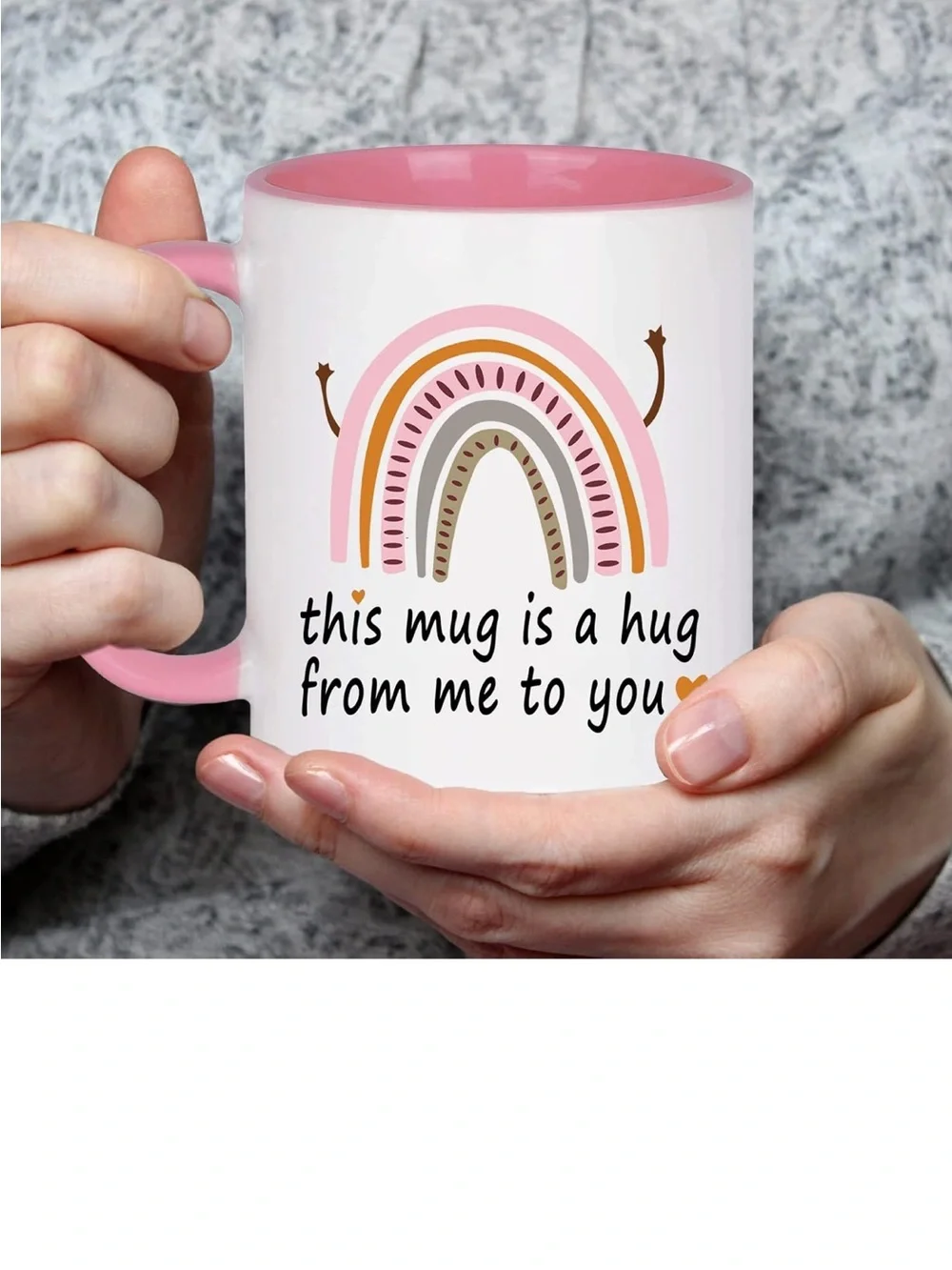 Friendship Gifts: Hug Mug - 11 Oz Pink, Perfect for Best Friends